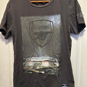 Arsenal Men's Black and Grey T-shirt